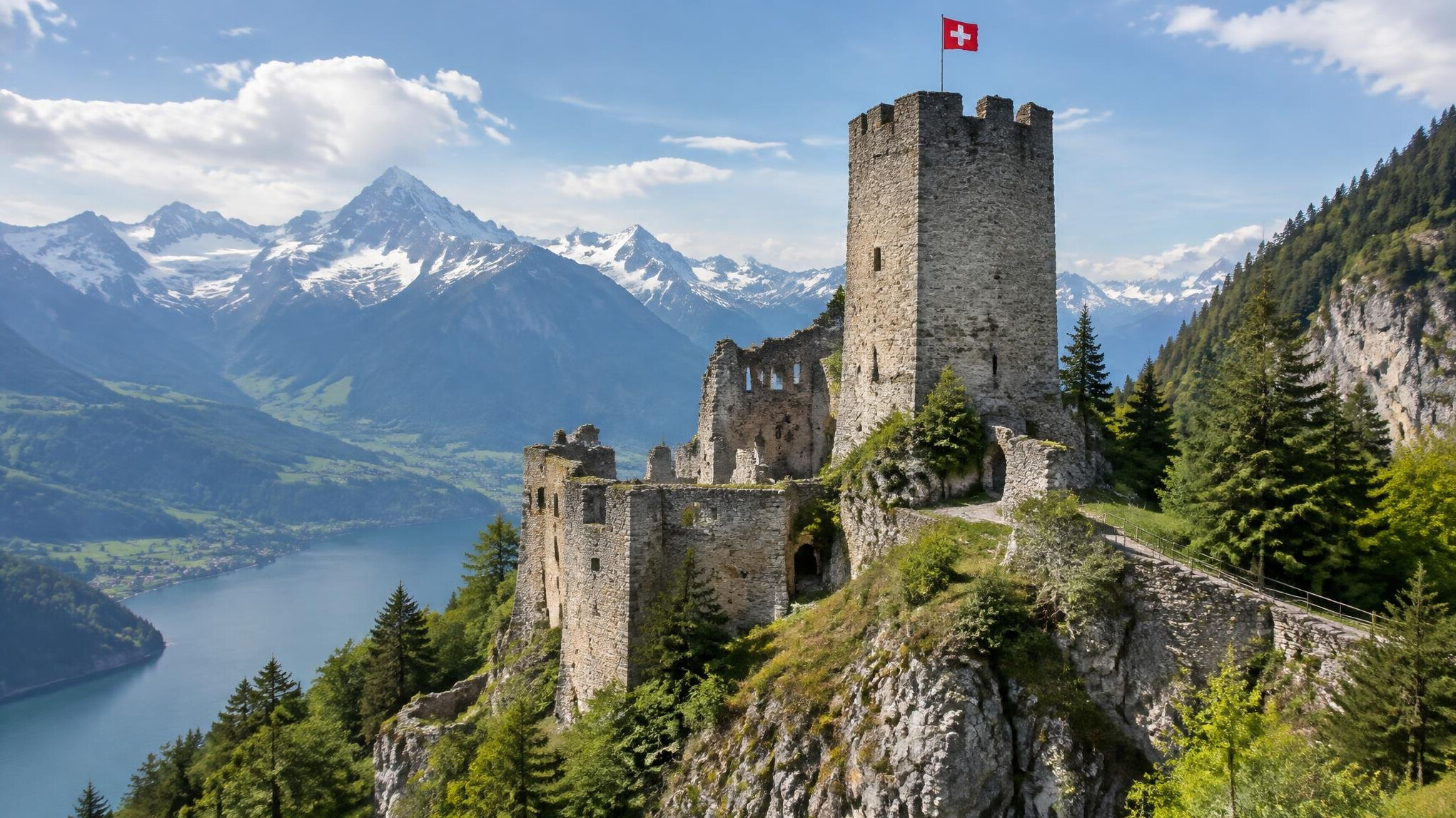 swiss castle ruins