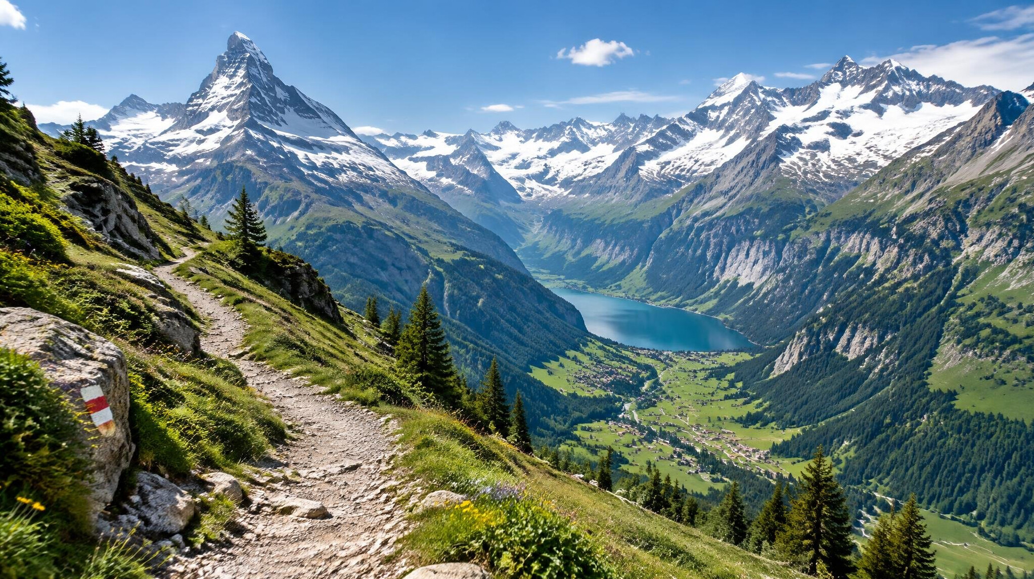swiss alps mountain peaks