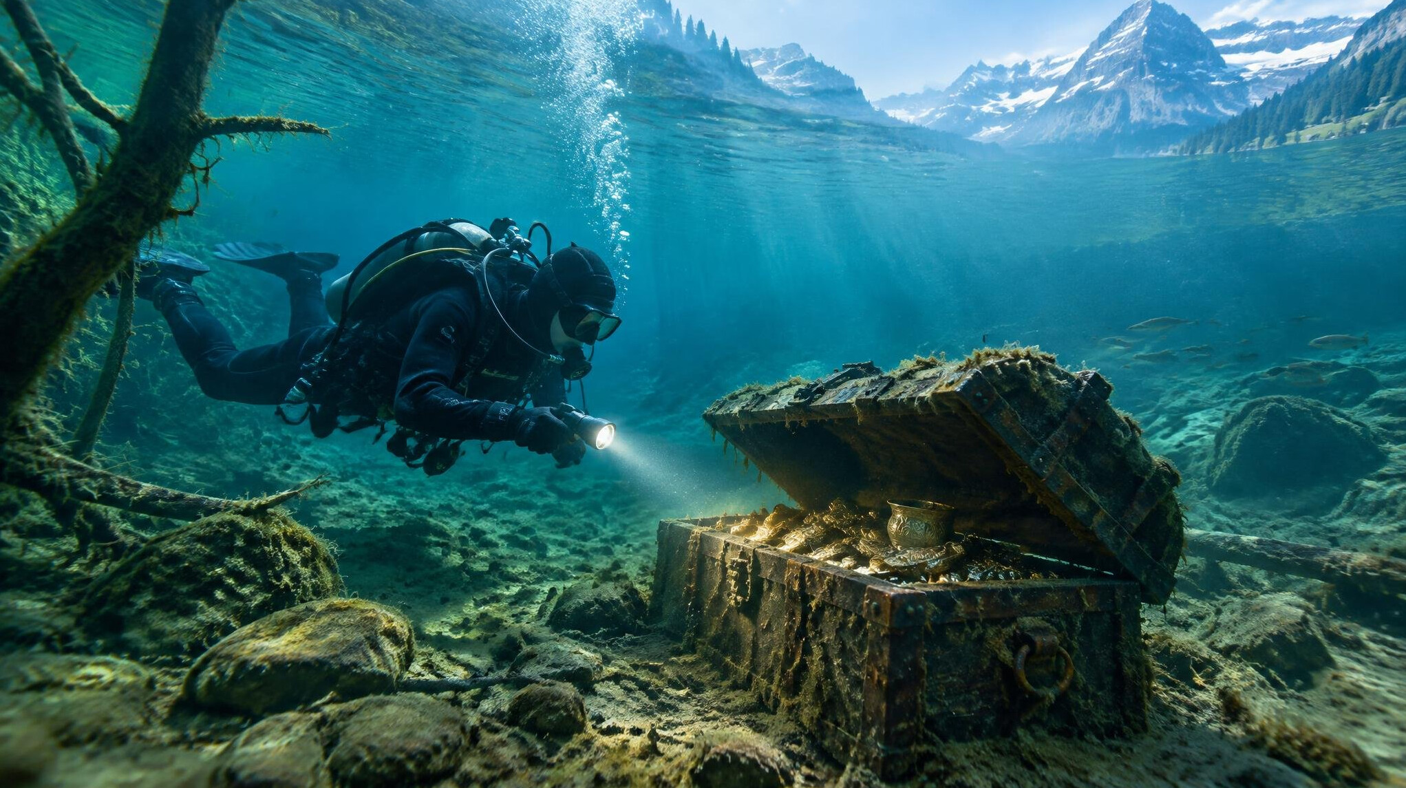underwater lake exploration
