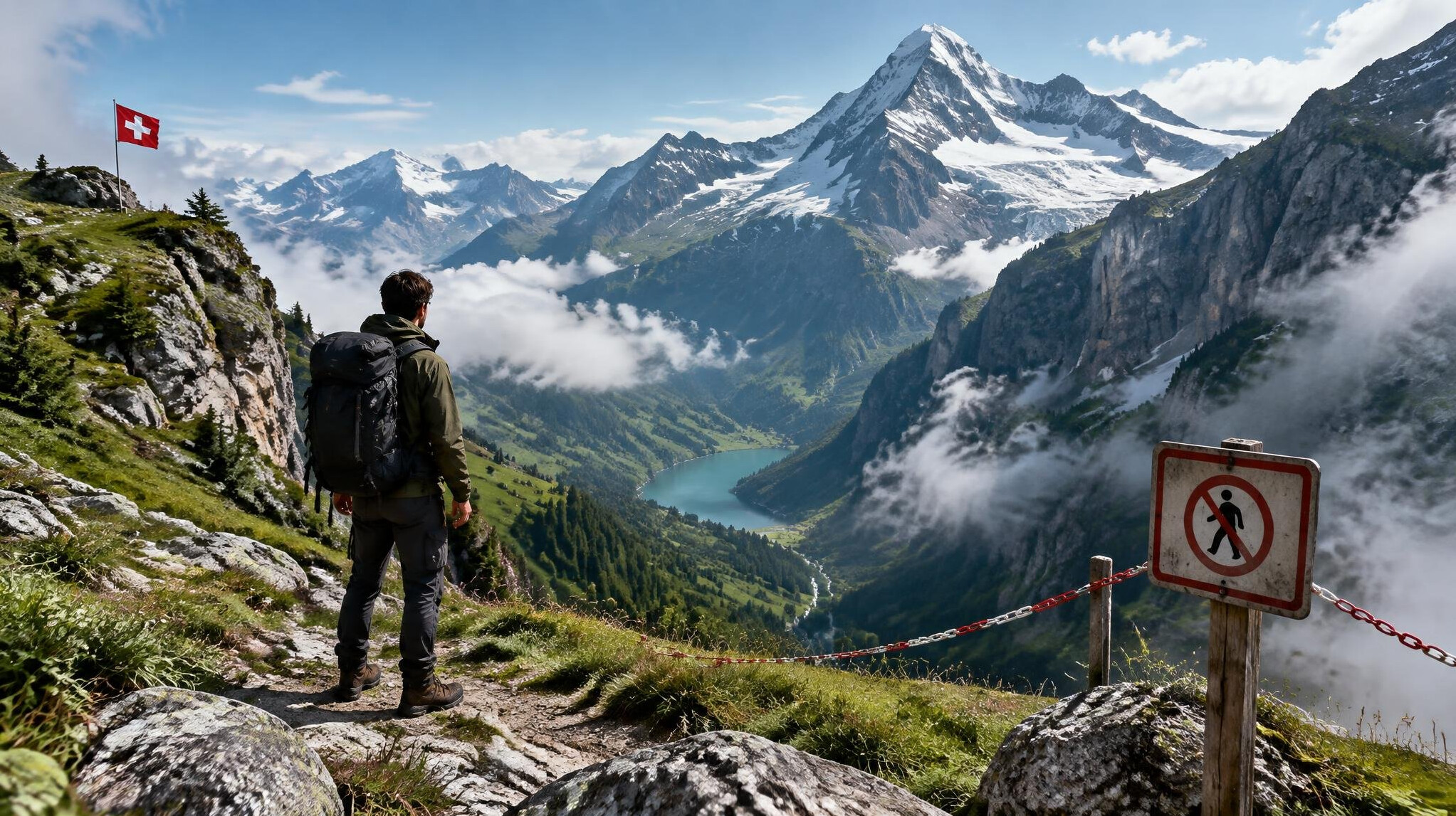 swiss mountain view restricted